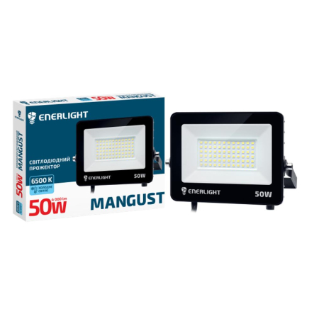 Прожектор LED Enerlight MANGUST 50W, 6500K, IP65, MANGUST50SMD80С - 1