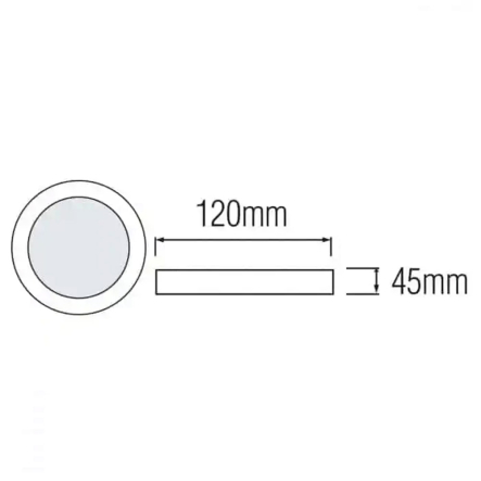 Светильник накладной HOROZ CARLA-16, 16W, 6400K, 1710Lm, круг D120 мм, белый, 016-058-0016-030