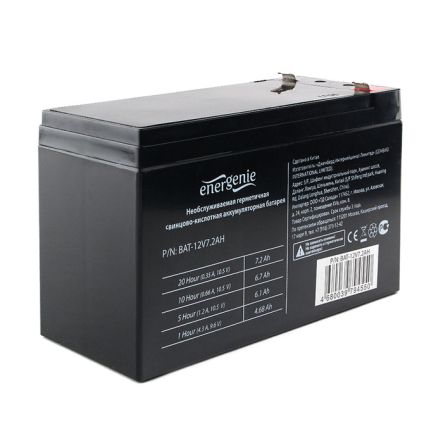 Акумуляторна батарея EnerGenie BAT-12V7, 2AH 12B 7,2 Ач - 1