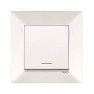 Выключатель 1 кл. с подсветкой VIKO Meridian, 90970219, крем
