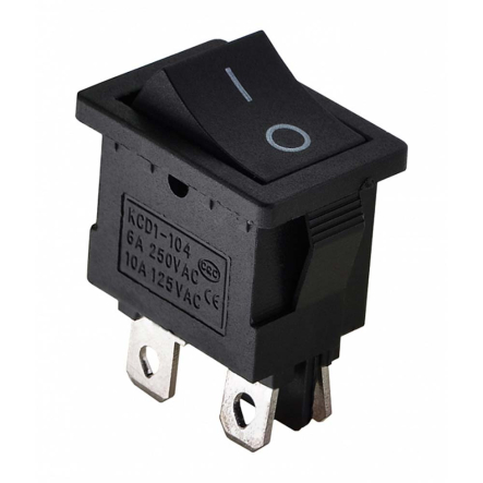 Переключатель 1 клав. черный KCD1-4-201 B/B, АСКО-УКРЕМ, A0140040140 - 1