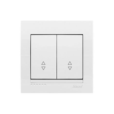 Вимикач прохідний Lezard DERIY двоклавішний, білий, 702-0202-106 - 1