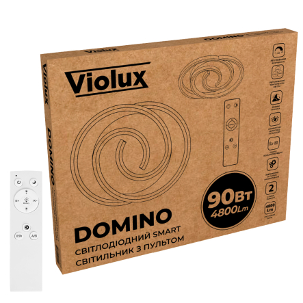Светильник VIOLUX Smart DOMINO, 90W, 3000-4000-5000K, 4800Lm, 580 мм, круг, черный, белый, 220555