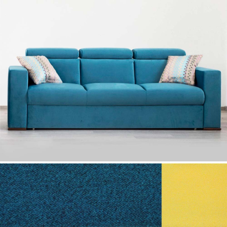 Диван Мебус Люкс 3 225х100 раскладной, ткань Ласп Nebo duz 1101+Nebo duz 7800 (подушки) - 1