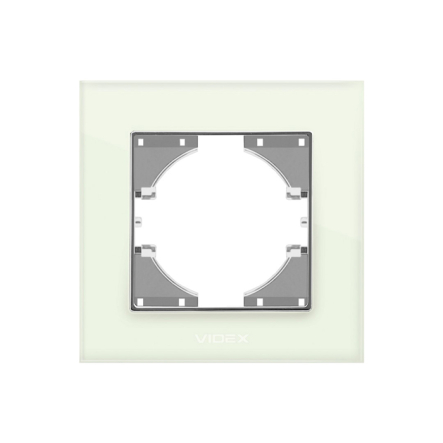 Рамка зеленое стекло одинарная горизонтальная VIDEX BINERA - 1