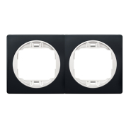 Рамка двухместная горизонтальная Aling-Conel EON, E6701.E0, чорний глянець-білий