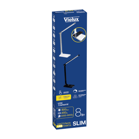Настольная лампа Violux SLIM 8W, 450Lm, 30-60K, серебро, 540501
