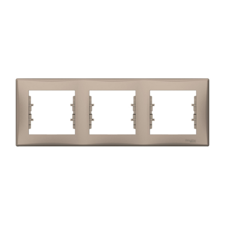 Рамка 3 поста горизонтальна Schneider Electric Sedna, титан, SDN5800568 - 1