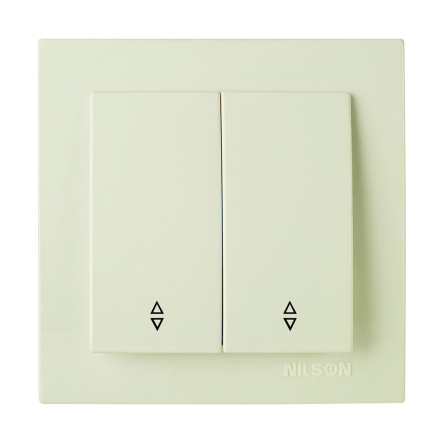 Выключатель двухклавишный проходной крем NILSON Touran, 24121009 - 1