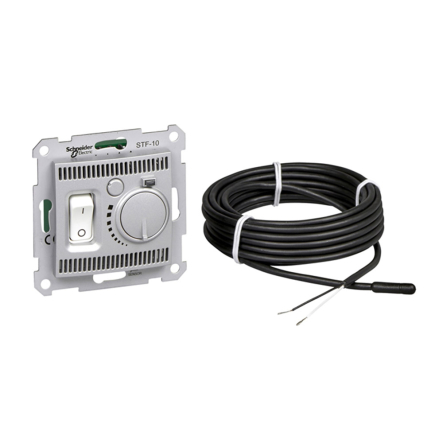 Терморегулятор для теплої підлоги 10А-230В Schneider Electric Sedna, алюміній, SDN6000360 - 1