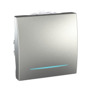 Выключатель одноклавишный с подсветкой, алюминий, Schneider Electric Uniсa, MGU3.201.30N