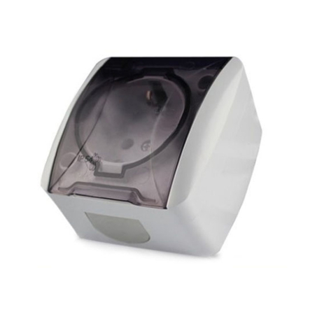 Розетка GISelt Viktori 1-я c крышкой, з/к, наружная, IP-44 - 1