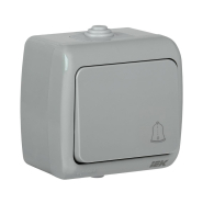 Кнопка дзвінка IEK AQUATIC 1-клавішний відкритої установки, 10А, IP54, EVA14-K03-10-54