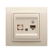 Розетка компьютерная EL-BI Zena, крем, 500-010300-229