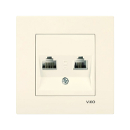 Розетка комп'ютерна подвійна RJ45 cat6 VIKO KARRE, 90960134, крем