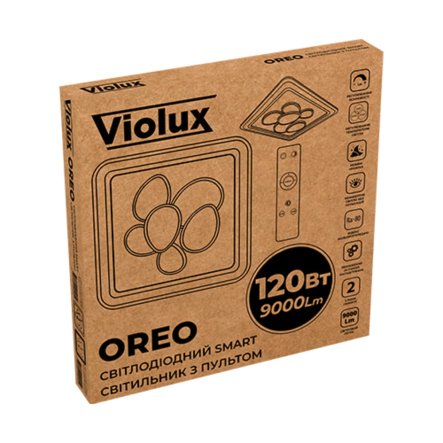 Светильник VIOLUX Smart OREO, 120W, 3000-4500-6000К, 9000Lm, 550 мм, квадрат, белый, 220405