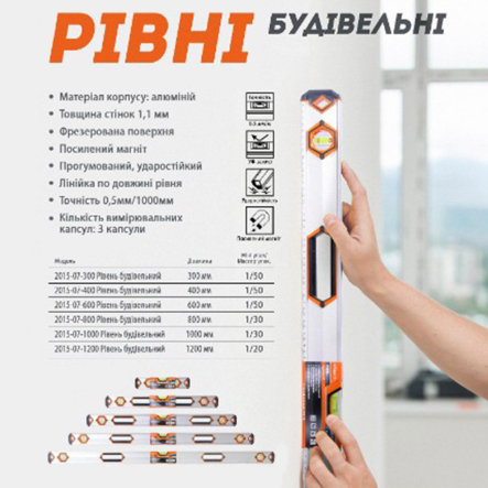 Уровень строительный Sturm 2015-07-300, 300мм 