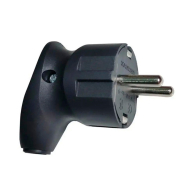 Вилка угловая NEOMAX NX1105, черная, с заземлением