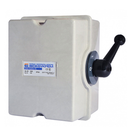 Рубильник АСКО-УКРЕМ QS5-63A, 63 А разрывной 1-0 в корпусе, A0100010007 - 1