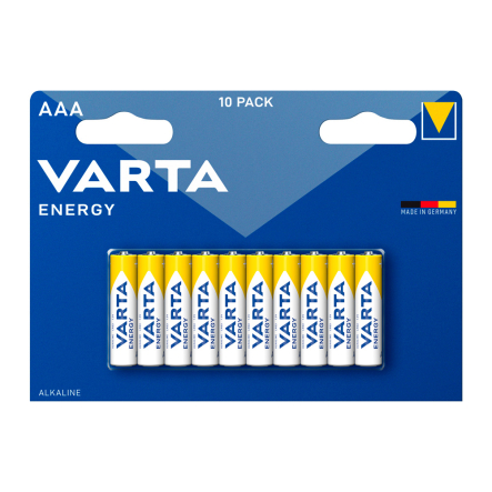 Батарейка VARTA Energy, AAA, LR03, 1,5 В, Alkaline, уп.-10 шт., цена за блистер, поштучно не продается, 4103229491 - 1