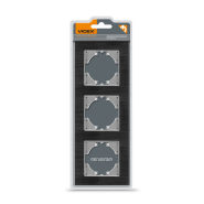 Рамка VIDEX BINERA, чорний алюміній, 3 пости, горизонтальна, VF-BNFRA3H-B