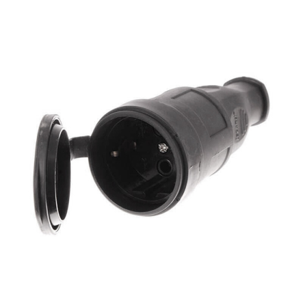 Гніздо штепсельне, з кришкою, 16А, із заземленням, каучук FAR (F49) - 1