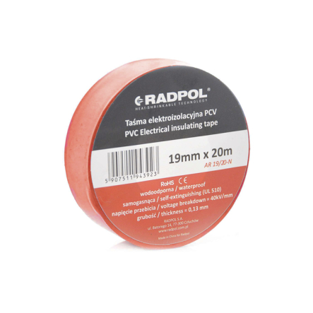 Изолента RADPOL AR 19/20 K, красная, 20м - 1