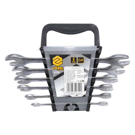 Набір ключів ріжкових VOREL Cr-V, 6-17мм, 6шт, 51740 - 1