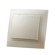 Розетка Lezard MIRA одинарная с заземлением, с крышкой, жемчужно-белый перламутр, 701-3030-123В