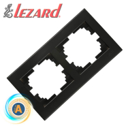Рамка Lezard RAIN двухместная, горизонтальная с боковой вставкой, Антрацит, 703-4242-147