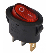 Перемикач 1 клав. овал червоний з підсвічуванням KCD1-9-101N R/B 220V, АСКО-УКРЕМ, A0140040087
