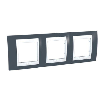 Рамка 3-местная серо-зеленый/белый Schneider Electric Uniсa PLUS, MGU6.006.877 - 1