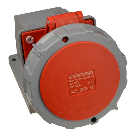 Розетка стационарная АСКО-УКРЕМ UCombi 5P, 32А, IP 67, A0080010155 - 1