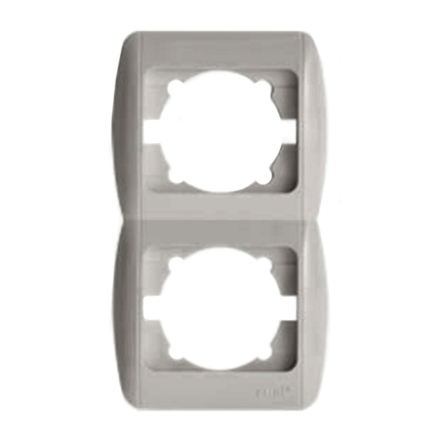 Рамка ZIRVE EL-BI двойная вертикальная, серый металлик, 501-001000-238 - 1