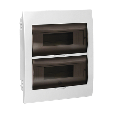 Корпус пластиковий IEK UEK ЩРВ-П-24 мод., 2 ряда, вбудований, 345х300х102 мм, IP41, MKP12-V-24-40-10-U - 1