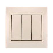 Вимикач Lezard MIRA триклавішний, крем, 701-0303-109