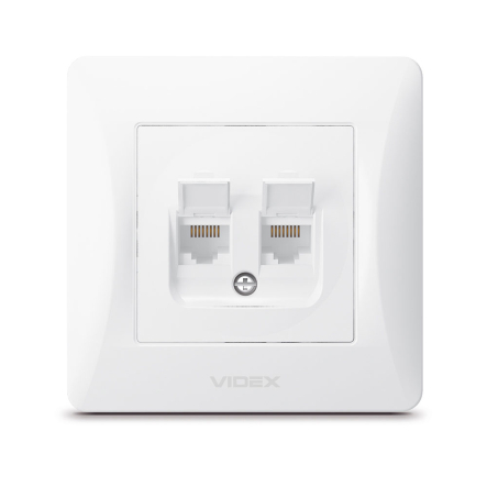 Розетка VIDEX BINERA CAT6+CAT6 двойная, компьютерная, белая, VF-BNSK2PC6-W - 2