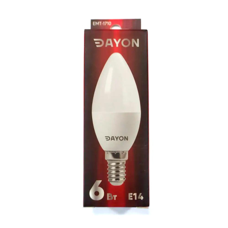 Лампа LED DAYON 6 Вт, 4100K, E14, 220 В, C37, 1710-EMT - 1