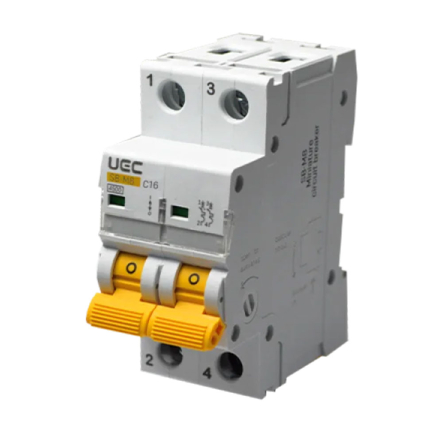 Автоматический выключатель C16A, 2P, 4,5kА, UEC SB-M8, MCB45-2-016-C - 1