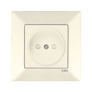 Розетка одинарная со шторками VIKO Meridian, 90970243-WH, крем