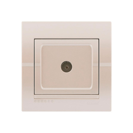 Розетка Lezard DERIY ТВ проходная, жемчужно-белый металлик, 702-3030-129 - 1