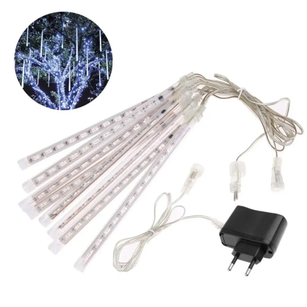 Гирлянда LED сосулька 3м х 50см, 8 сосулек, Синий, IP65, Метеоритный дождь, 220В