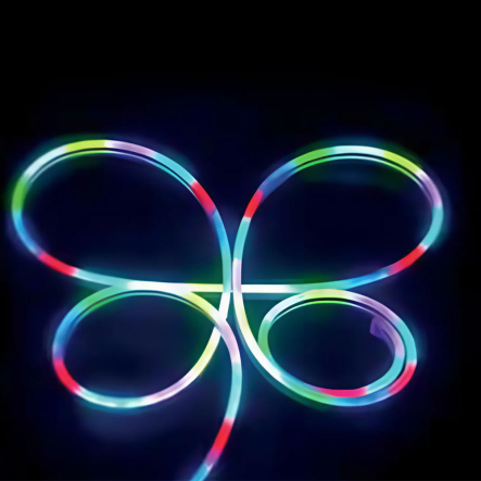 Лента неоновая LED HOROZ CAPITAL-5 RGB, 5W/м, 220V/5V, IP65, 39х39, 30 led/м, 5м