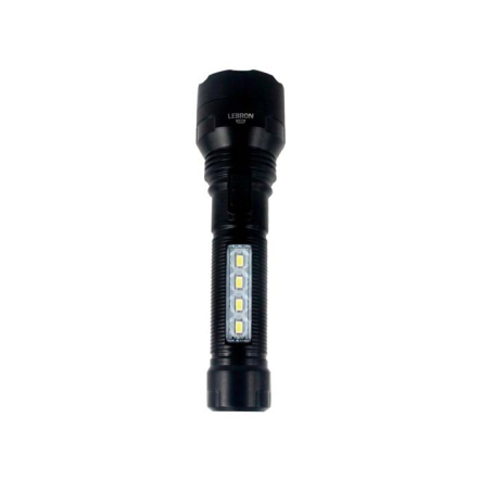 Фонарь ручной аккумуляторный LEBRON L-HL-40, ABS, чорний, 2W + 0,8W, 1200mAh Li-Ion - 1