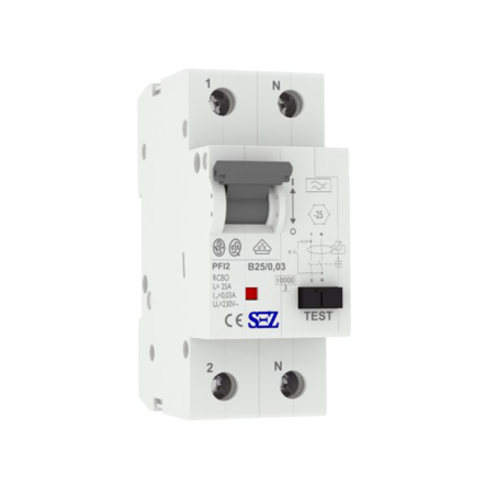 Диференціальний автоматичний вимикач SEZ PF12 25A/0.03A B - 1