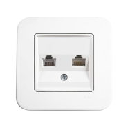 Розетка двойная телефонная TF VIKO Rollina, 90420033, белая