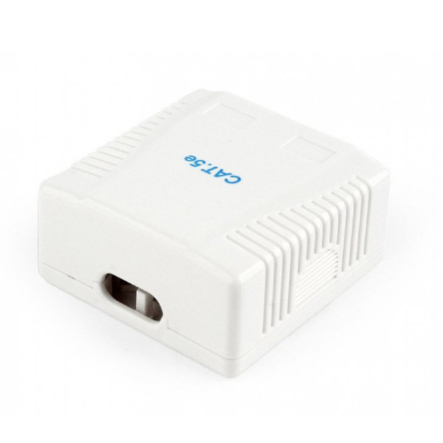 Розетка на 2 порти Cablexpert NCAC-2U5E-01, RJ45, 5Е cat, зовнішя - 1