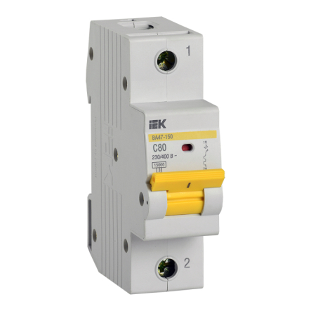Автоматический выключатель IEK ВА47-150, 1p, 80A, С 15кА, MVA50-1-080-C - 1