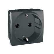 Розетка с заземлением, графит, Schneider Electric Uniсa, MGU3.036.12