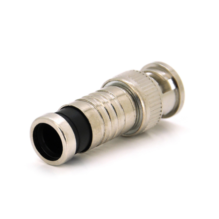Разъем компрессионный Voltronic BNC-M для коаксиального кабеля RG-6 + желтый наконечник Q100
